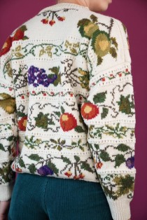 Floral Garden Jacquard Wool Knit Sweater