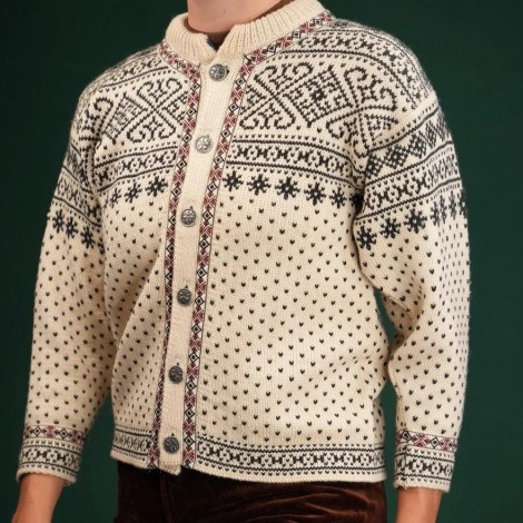 Nordic Fair Isle Jacquard Wool Cardigan